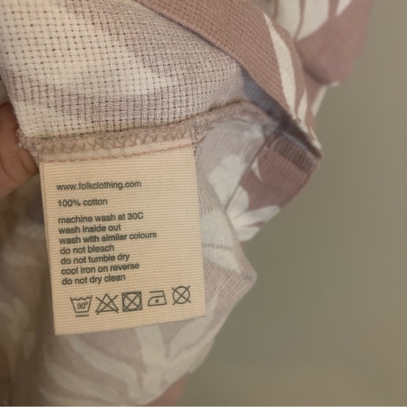 Folk Men’s Kingston Button Down Short Sleeve Shirt Tropical Pink NWT Size Large - Picture 4 of 4